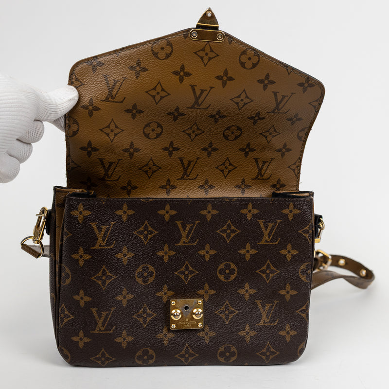 Louis Vuitton Brown Reverse Monogram Pochette Metis Bag
