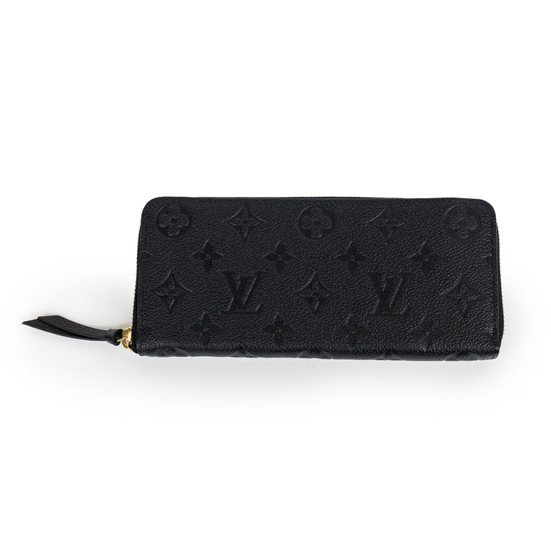 Louis Vuitton Black Empreinte Clemence Zip Wallet