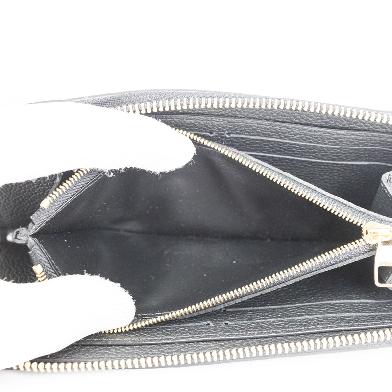 Louis Vuitton Black Empreinte Clemence Zip Wallet