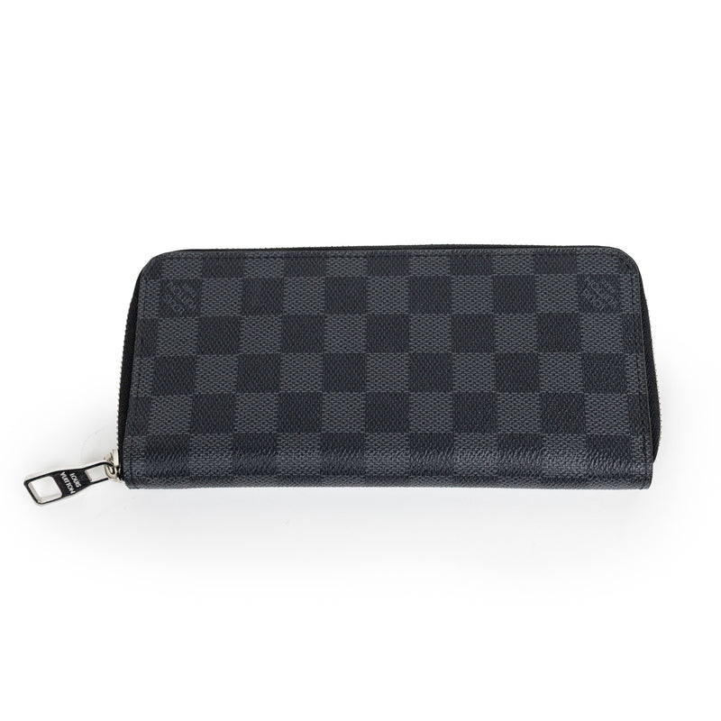 Louis Vuitton Black Gray Damier Graphite Zippy Wallet