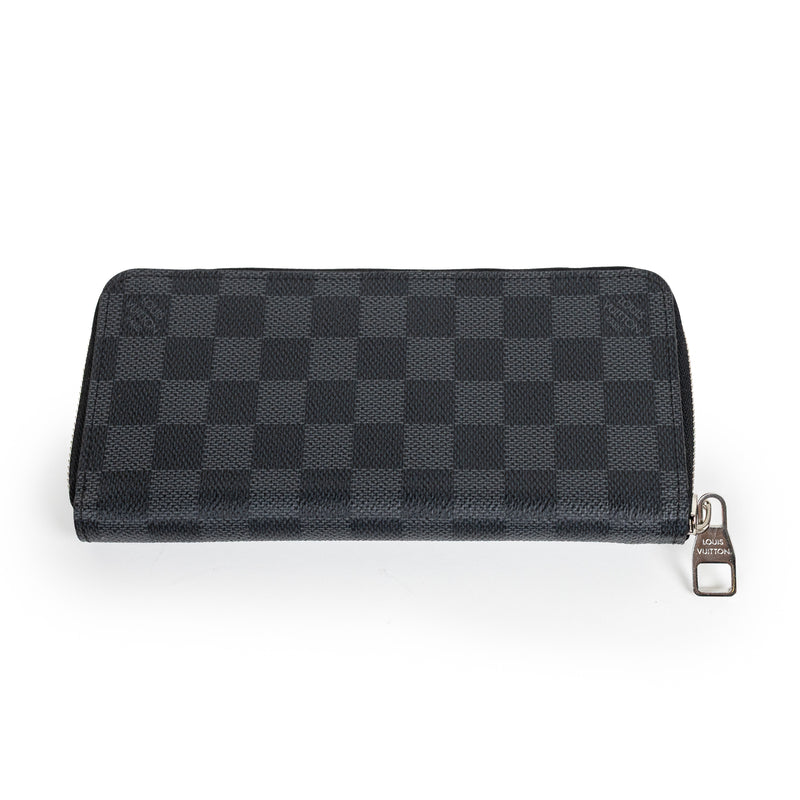 Louis Vuitton Black Gray Damier Graphite Zippy Wallet