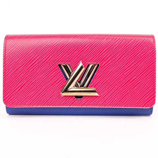 Louis Vuitton Pink Blue Epi Leather Twist Wallet