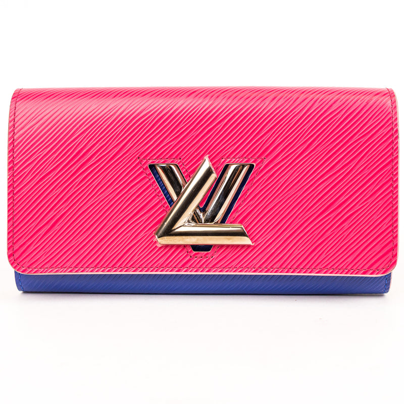 Louis Vuitton Pink Blue Epi Leather Twist Wallet