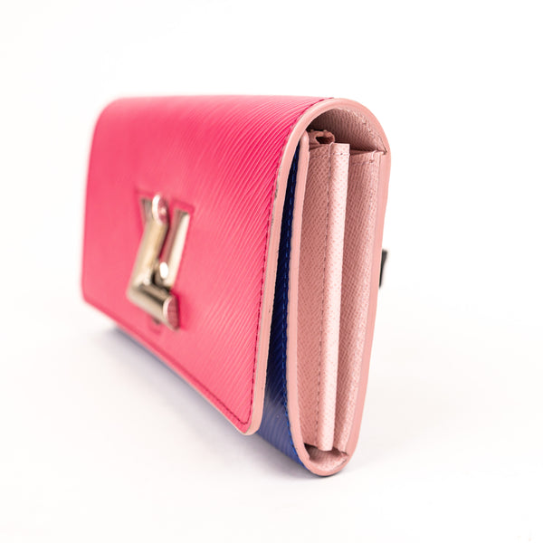 Louis Vuitton Pink Blue Epi Leather Twist Wallet