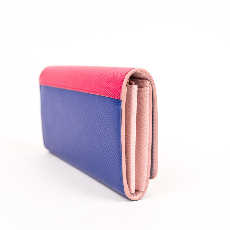 Louis Vuitton Pink Blue Epi Leather Twist Wallet