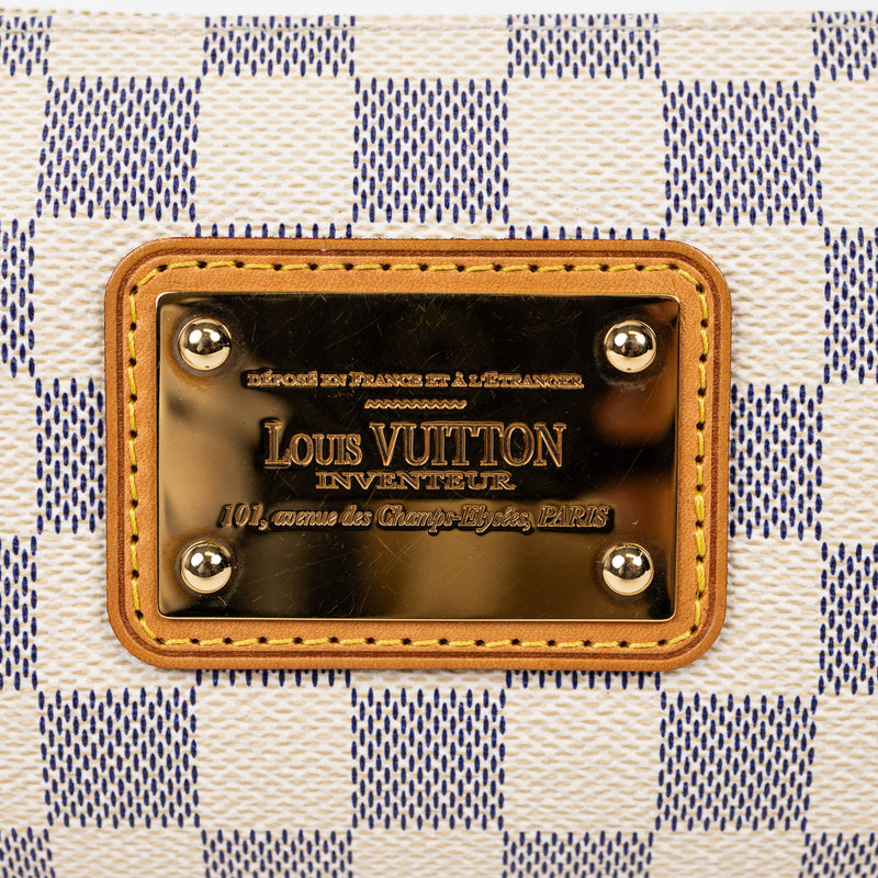 Louis Vuitton Eva Clutch in Damier Azur Canvas with Gold Hardware