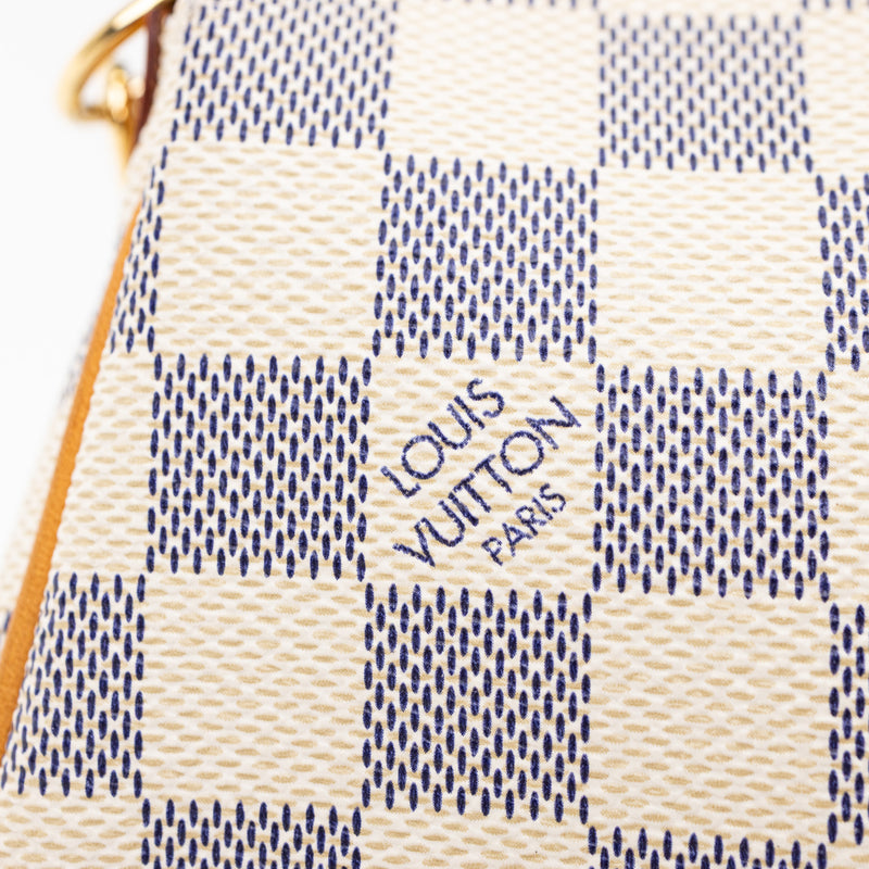 Louis Vuitton Eva Clutch in Damier Azur Canvas with Gold Hardware