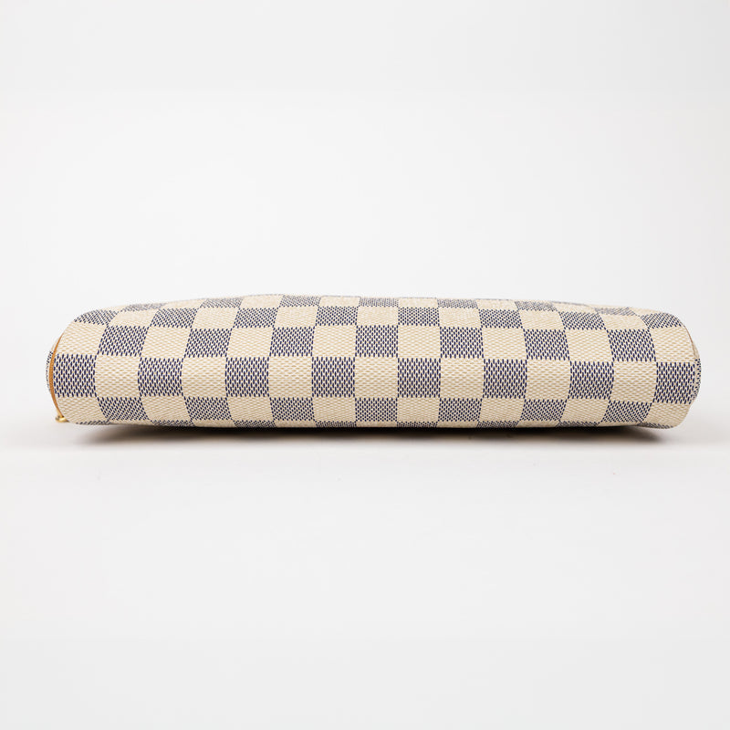 Louis Vuitton Eva Clutch in Damier Azur Canvas with Gold Hardware