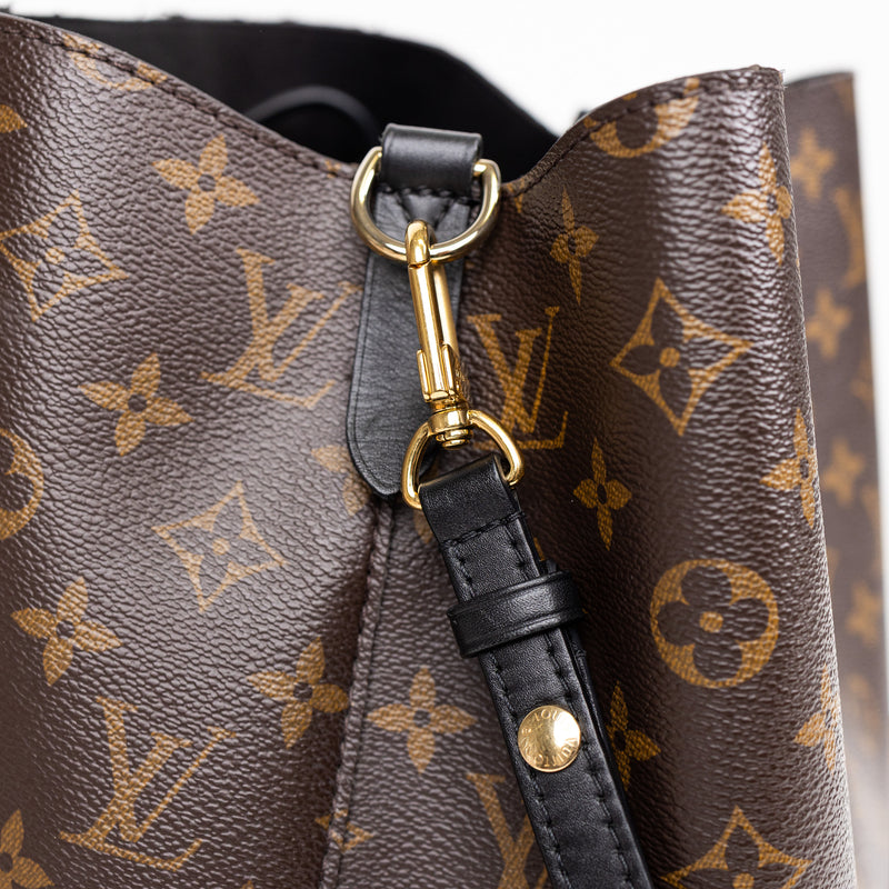 Louis Vuitton NeoNoé MM Monogram Canvas Bag with Black Trim
