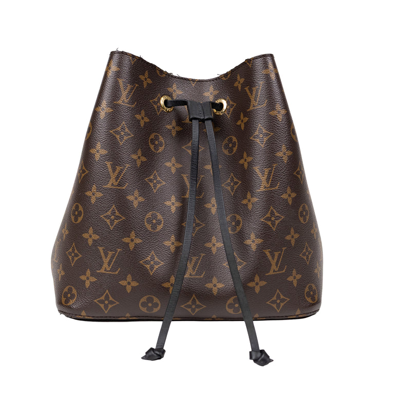 Louis Vuitton NeoNoé MM Monogram Canvas Bag with Black Trim