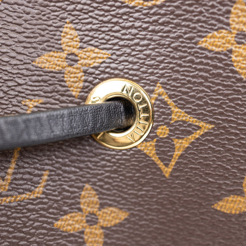 Louis Vuitton NeoNoé MM Monogram Canvas Bag with Black Trim