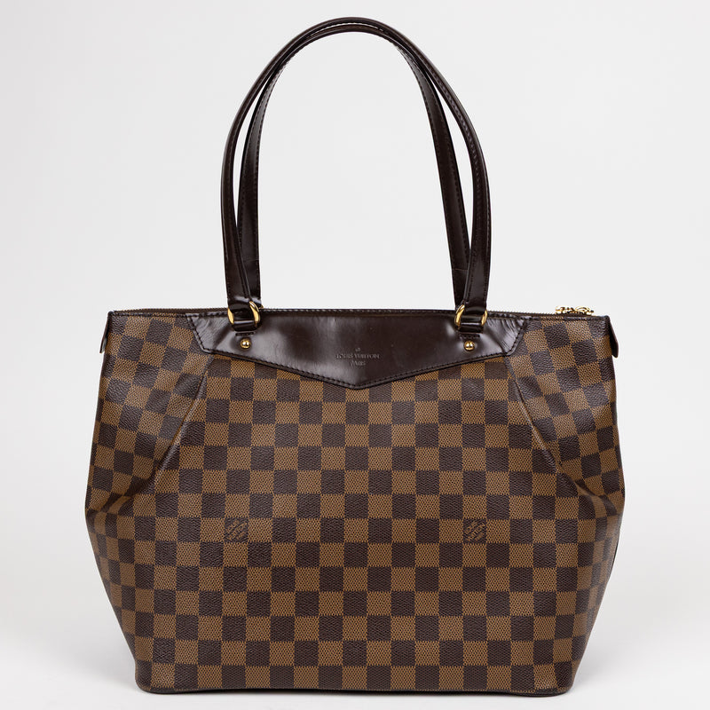 Louis Vuitton Brown Damier Ebene Westminster Bag with Gold Hardware