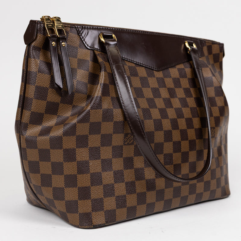Louis Vuitton Brown Damier Ebene Westminster Bag with Gold Hardware