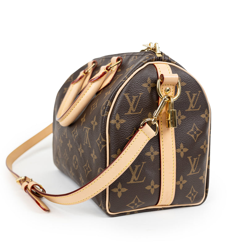 Louis Vuitton Brown Monogram Speedy Bandouliere 25CM Bag