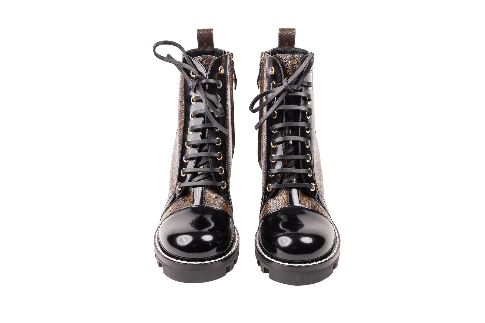 Louis Vuitton Star Trail Brown Black Heeled Boots Size 40 – On Que