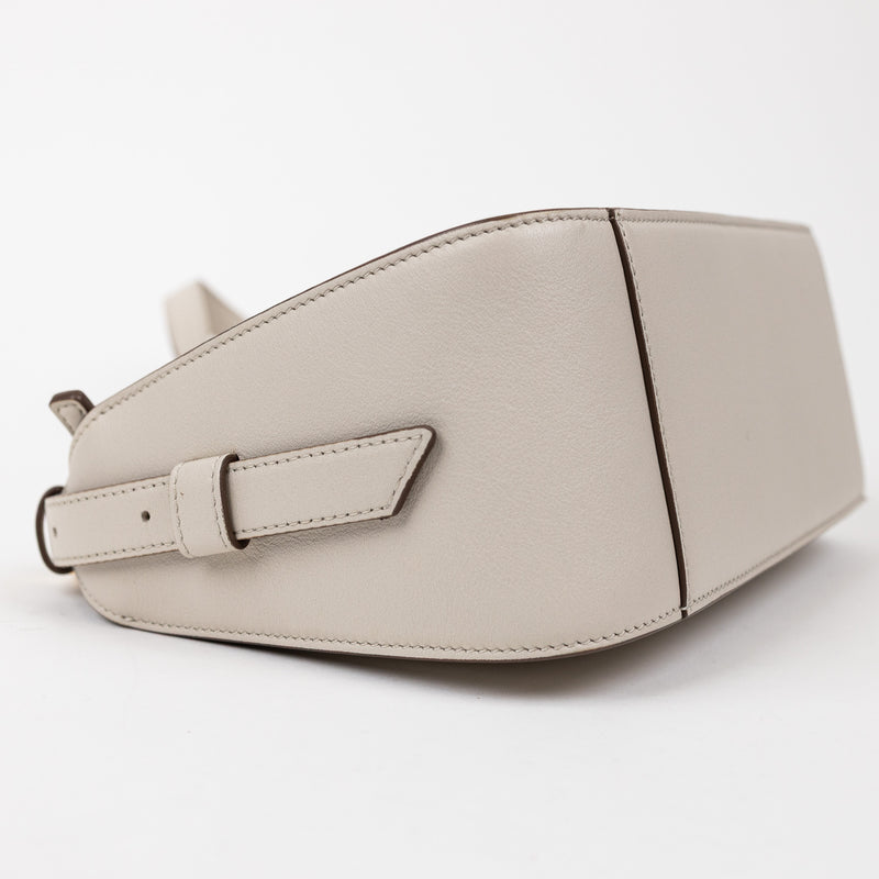 MCM Cream Embossed Leather Aren Hobo Crossbody