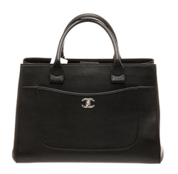 Chanel Grained Black Calfskin Leather Large Neo Executive Shopper Tote