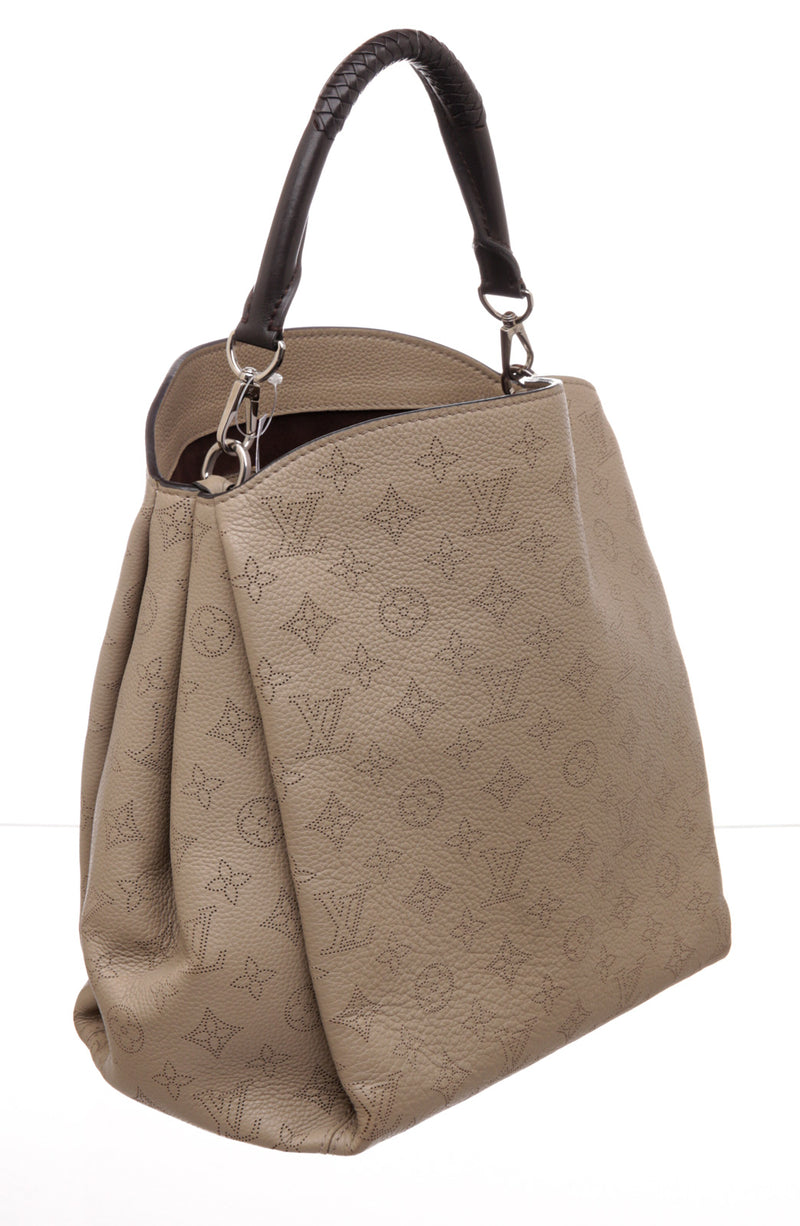 Louis Vuitton Beige Perforated Mahina Leather Babylone MM Galett Handbag