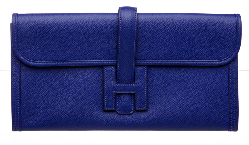 Hermès Electric Blue Epsom LeatheR Jige Elan 29 Clutch Bag