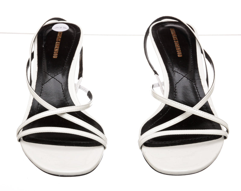 Nicholas Kirkwood White Patent Leather Strappy Sandals Size 37.5