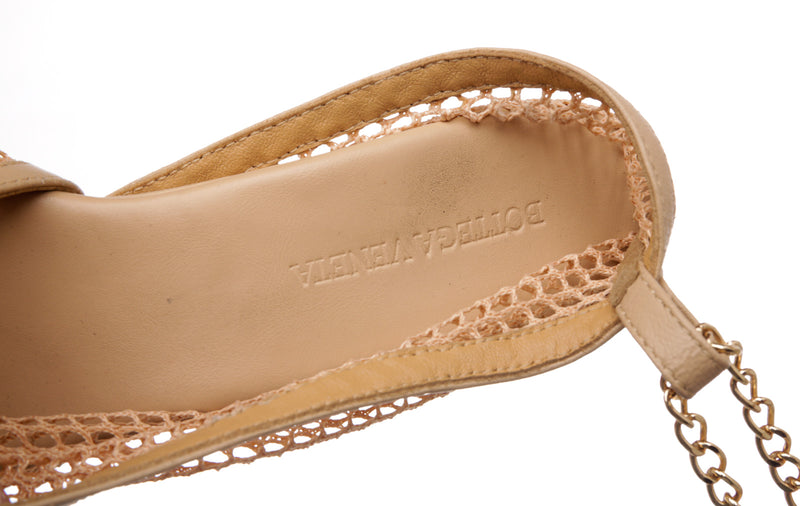 Bottega Veneta Beige Mesh Fabric Sandals Size 39
