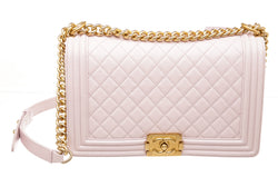 Chanel Pink Quilted Lambskin New Medium Boy Bag GHW
