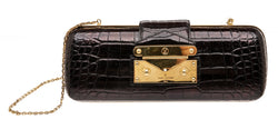 Louis Vuitton Black Crocodile Minaudiere Tresor Clutch