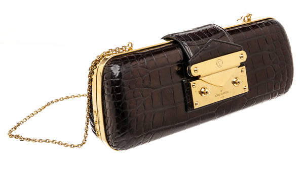 Louis Vuitton Black Crocodile Minaudiere Tresor Clutch