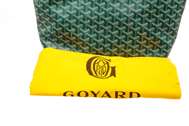 Goyard Green Chevron Print Coated Canvas St. Louis PM Tote Bag