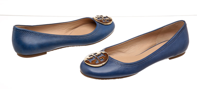 Tory Burch Blue Leather Flats Size 7.5