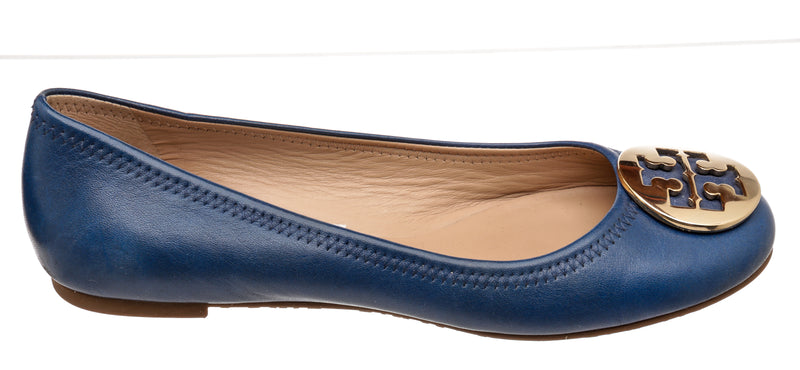 Tory Burch Blue Leather Flats Size 7.5