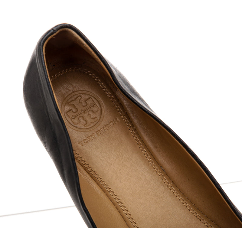 Tory Burch Navy Blue Patent and Leather Flats Size 7.5