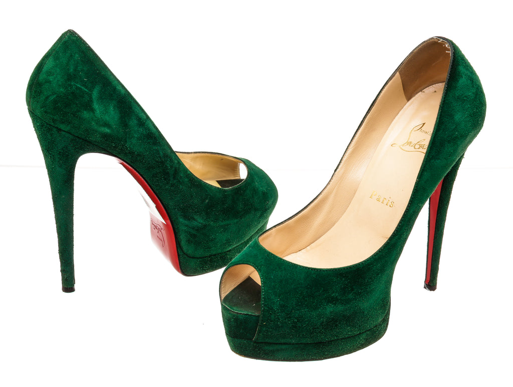 Christian Louboutin Pre-owned Women's Leather Sandals - Green - EU 38