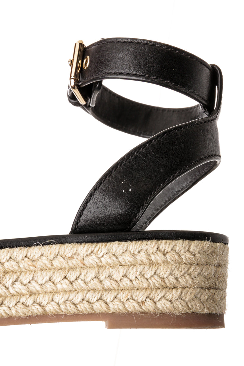 Burberry Beige and Black Espadrilles Novacheck Sandals Size 37.5