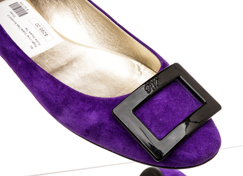Roger Vivier Purple Suede Flats Size 40.5