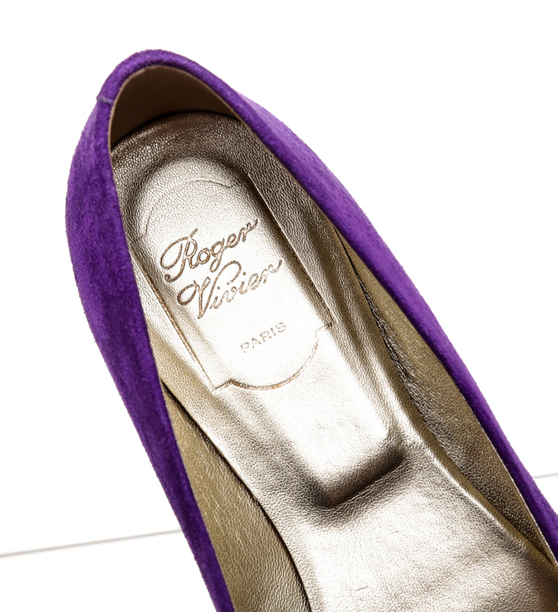 Roger Vivier Purple Suede Flats Size 40.5