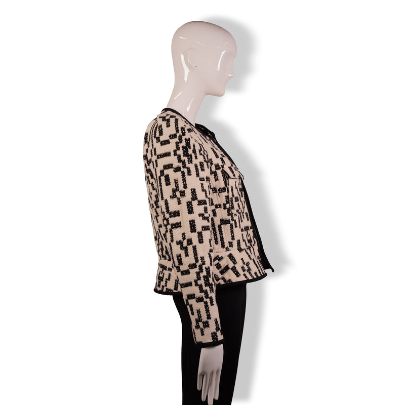 Marant Etoile Cream Black Jacquard Woven Jacket Size 40