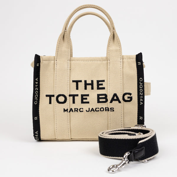 Marc Jacobs Beige & Black Jacquard Tote Bag