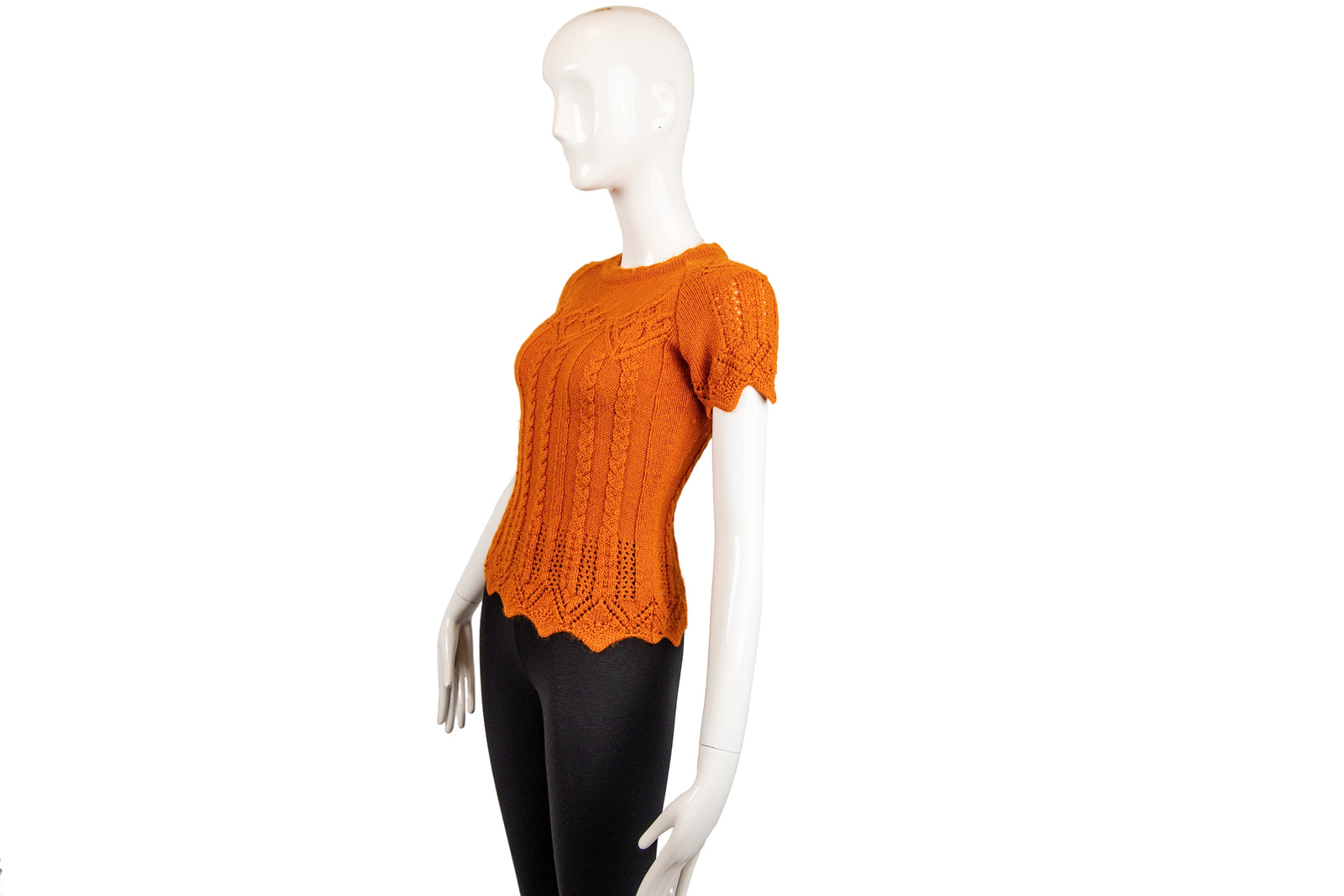 Moschino Cheap Chic Orange Tan Crochet Top Size 44 – On Que Style