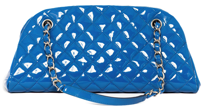 Chanel Blue Quilted Patent Leather Medium Just Mademoiselle