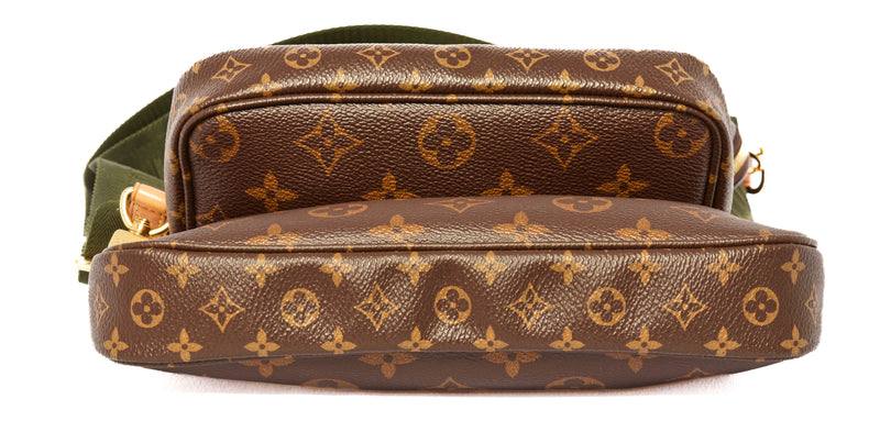 Louis Vuitton Khaki and Monogram Multi Pochette Accessoires Gold Hardw – On  Que Style
