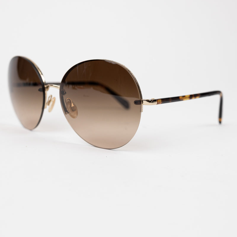Oliver Peoples Brown Gradient Jorie Sunglasses with Gold Hardware