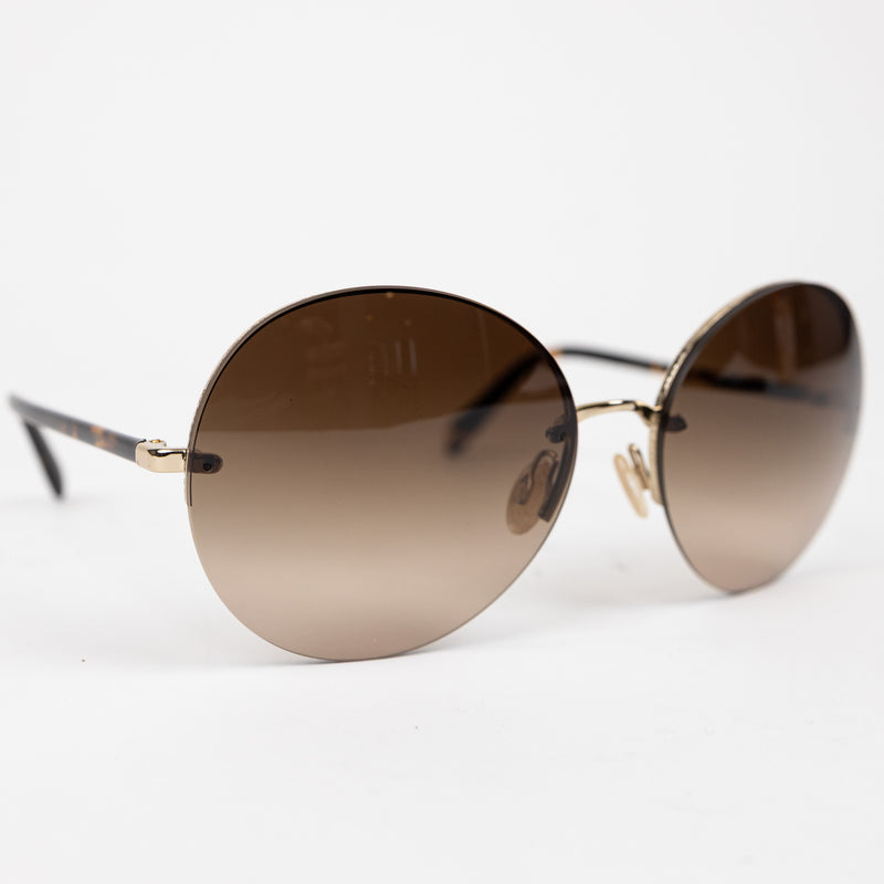 Oliver Peoples Brown Gradient Jorie Sunglasses with Gold Hardware
