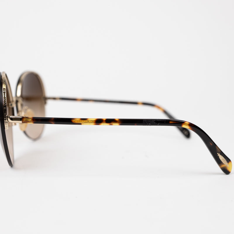 Oliver Peoples Brown Gradient Jorie Sunglasses with Gold Hardware
