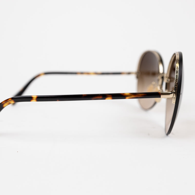 Oliver Peoples Brown Gradient Jorie Sunglasses with Gold Hardware