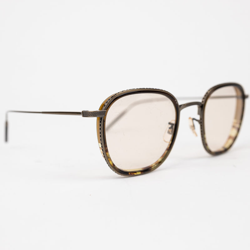 Oliver Peoples Tortoise and Gunmetal Square Frame Sunglasses