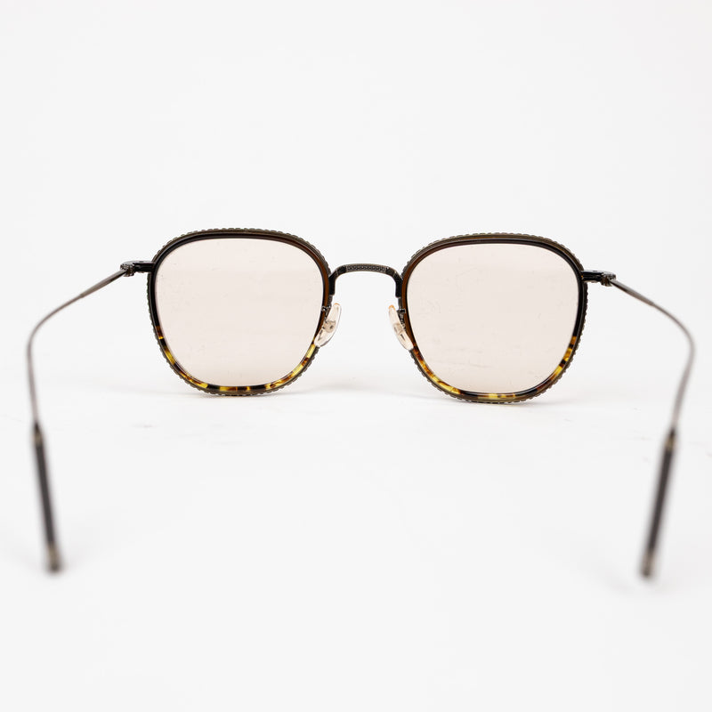 Oliver Peoples Tortoise and Gunmetal Square Frame Sunglasses