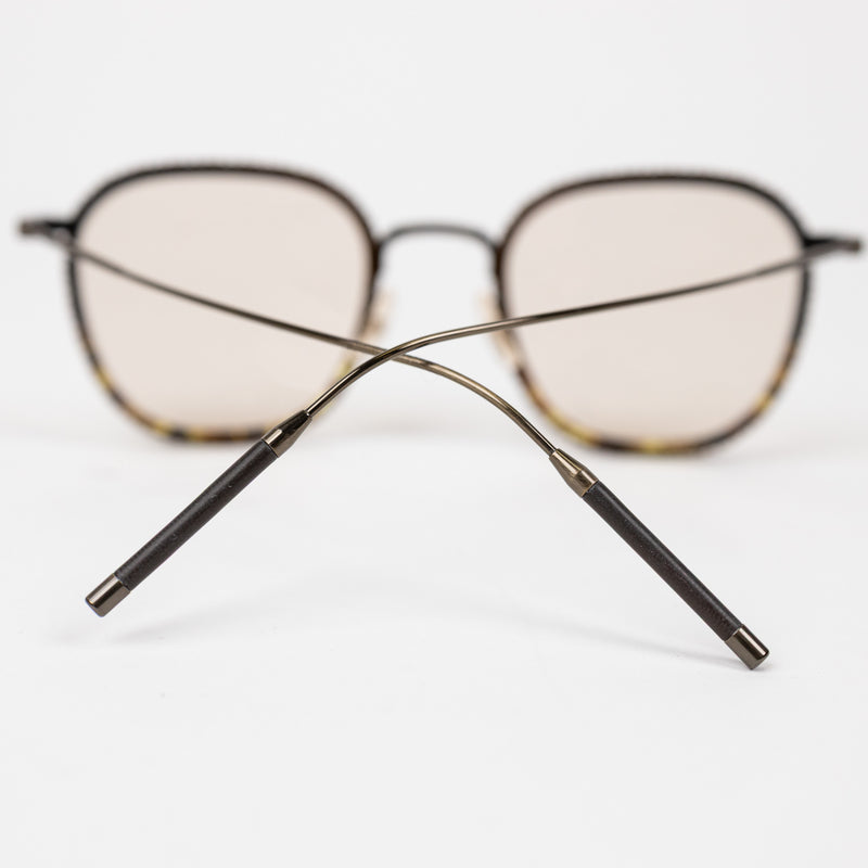 Oliver Peoples Tortoise and Gunmetal Square Frame Sunglasses