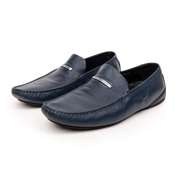 Porche Designs Navy Blue Leather Slip On Loafer 9.5