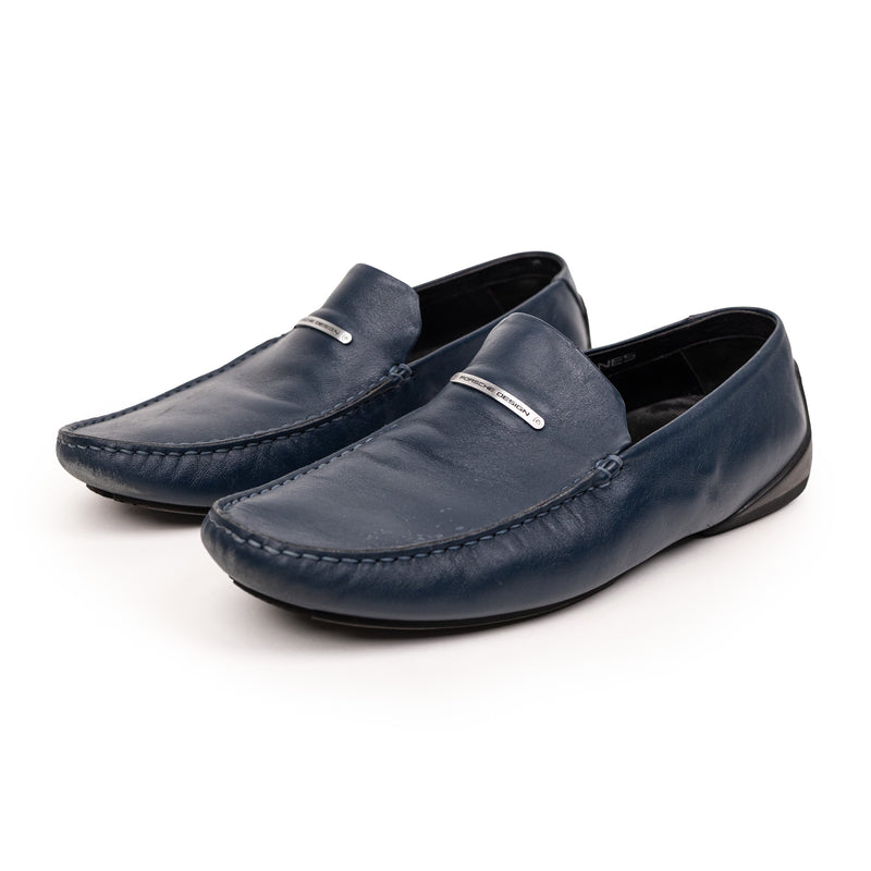 Porche Designs Navy Blue Leather Slip On Loafer 9.5